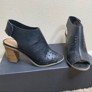 Report Open Toe Black Slingback Bootie Size 8